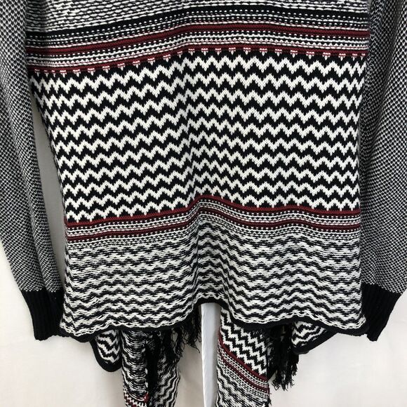 Vanity Womens Medium Open Front Long Sleeve Holyday Cardigan Sweater Fringe M - Picture 8 of 10
